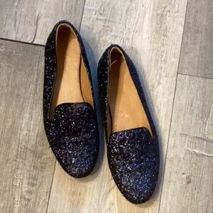 J.Crew blue sparkles loafers.  Size 7.5